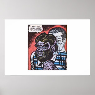 Póster 60s Golden age horror comics   scary retro comic