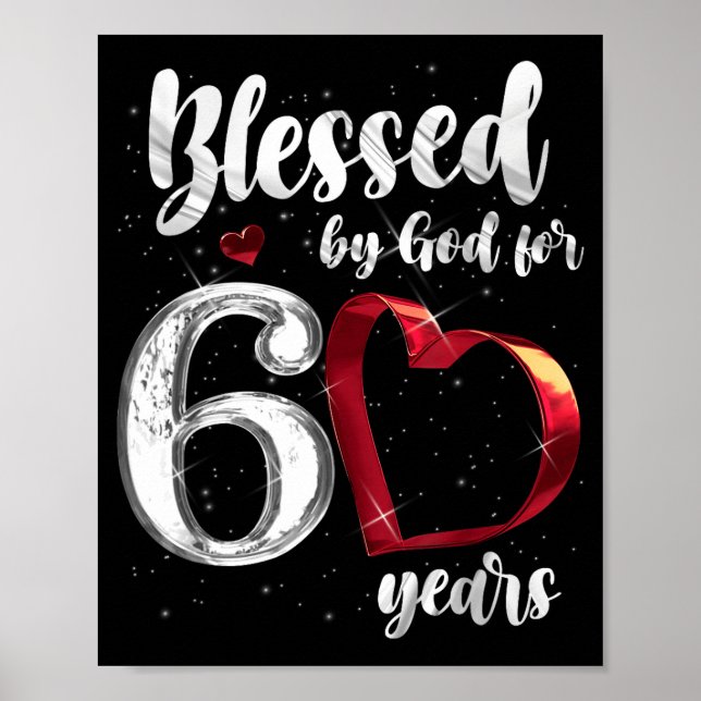 Póster 60th Birthday Blessed By God For 60 Years Birthday (Frente)