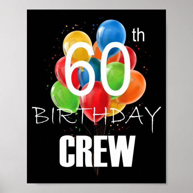 Póster 60th Birthday Crew 60 Party Crew Group Women  (Frente)