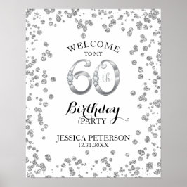 Póster 60th Birthday Party Welcome Sign