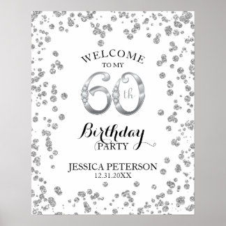 Póster 60th Birthday Party Welcome Sign