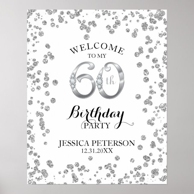 Póster 60th Birthday Party Welcome Sign (Frente)