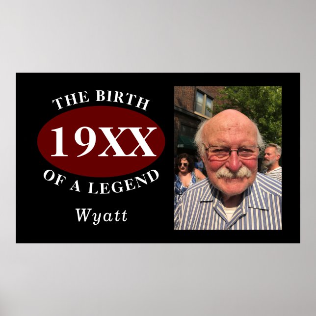 Póster 60th Birthday Photo Template Birth Of A Legend (Frente)