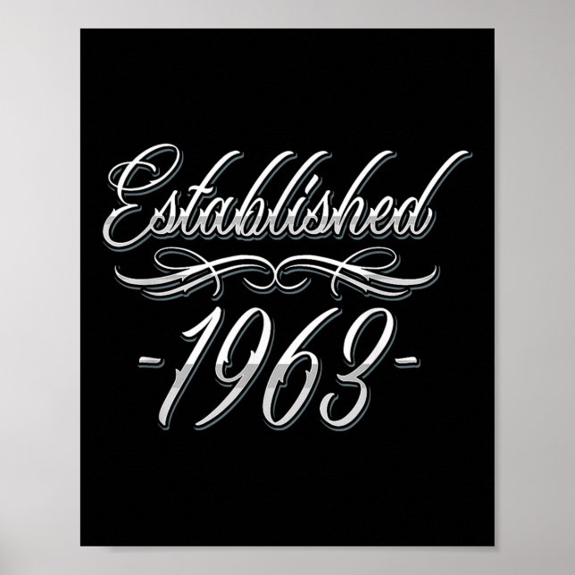 Póster 61 años de edad Tattoo Amante Año de nacimiento 19 (Frente)