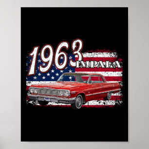 Póster 63 Impala Lowrider Ss 4 De Julio Estadounidense