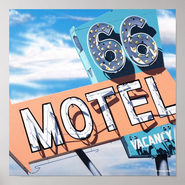 Póster 66 Motel en la ruta histórica 66 Poster (Frente)