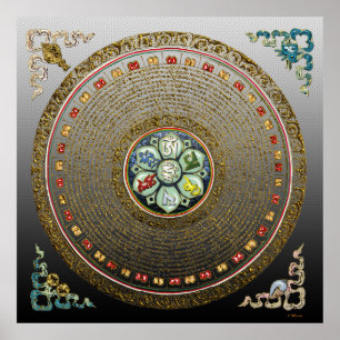Póster [66] Ronda tibetana "OM" Mantra Mandala