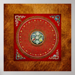 Póster [66] Ronda tibetana "OM" Mantra Mandala