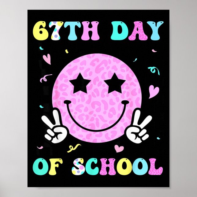 Póster 67º día de la sonrisa escolar Cara Seis Siete Meme (Frente)