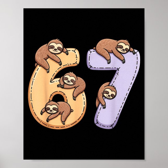 Póster 67 Animales Divertidos 67 Brainrot Juventud Niños  (Frente)