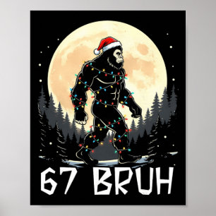 Póster 67 Árbol de Navidad Seis Siete Santa Navidad 67 He