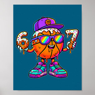 Póster 67 Baloncesto Goteo Seis Siete Meme Divertido Gen
