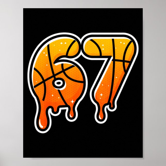 Póster 67 Basketball Halftone Meme Gen Alpha Slang Drip S (Frente)