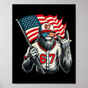 Póster 67 Bigfoot Meme Divertido Seis Siete Argot Gen Alp
