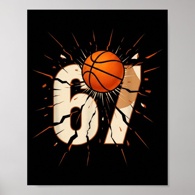 Póster 67 Brainrot Youth Basketball Drip - Funny Kids 67  (Frente)