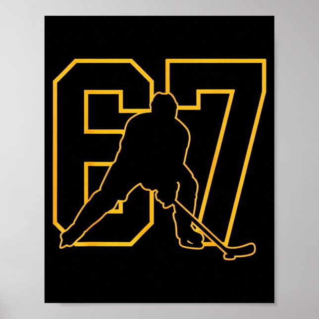 Póster 67 Brainrot Youth Ice Hockey Drip - Funny Kids 67  (Frente)