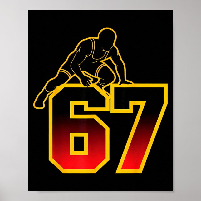 Póster 67 Brainrot Youth Wrestling Drip - Funny Kids 67  (Frente)