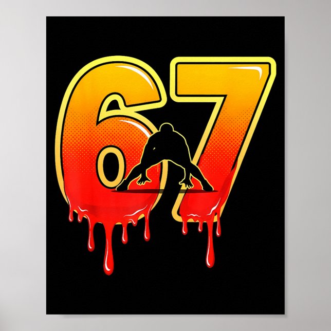 Póster 67 Brainrot Youth Wrestling Drip - Funny Kids 67  (Frente)