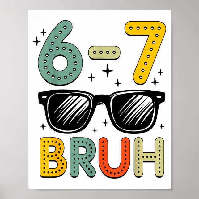 Póster 67 Bruh Funny 67 Six Seven Meme Gen Alpha Slang 67 (Frente)
