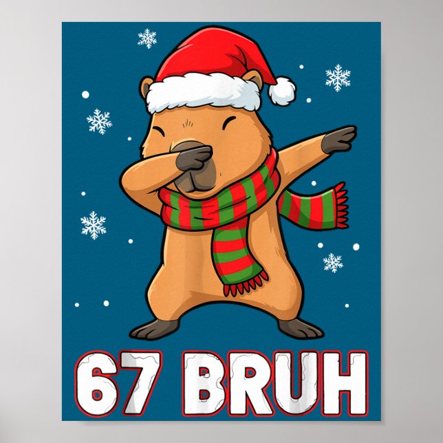 Póster 67 Bruh Six Seven Meme Capybara Christmas Kids Boy (Frente)