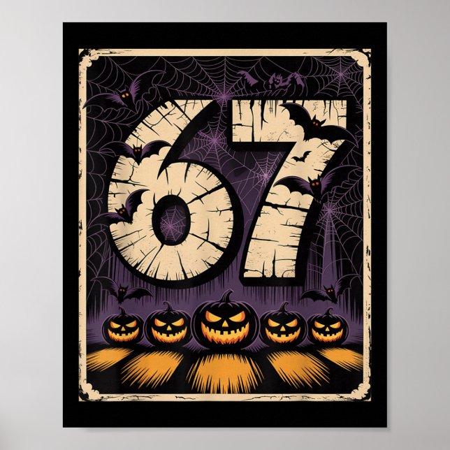 Póster 67 Camisas Memes _ Seis Funny Diseño De Halloween (Frente)