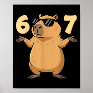 Póster 67 Capybara Meme 6 7 Estético Para Niños Jóvenes A
