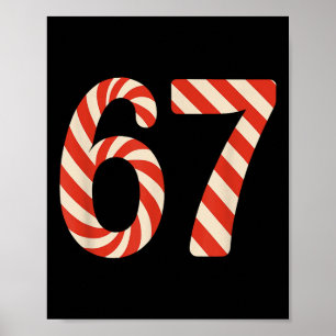 Póster 67 Caramelo de Navidad 6 7 Meme Fiesta Gen Alpha S