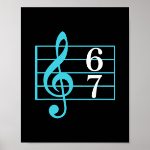 Póster 67 Chiste de música argot Seis Siete Profesor de m