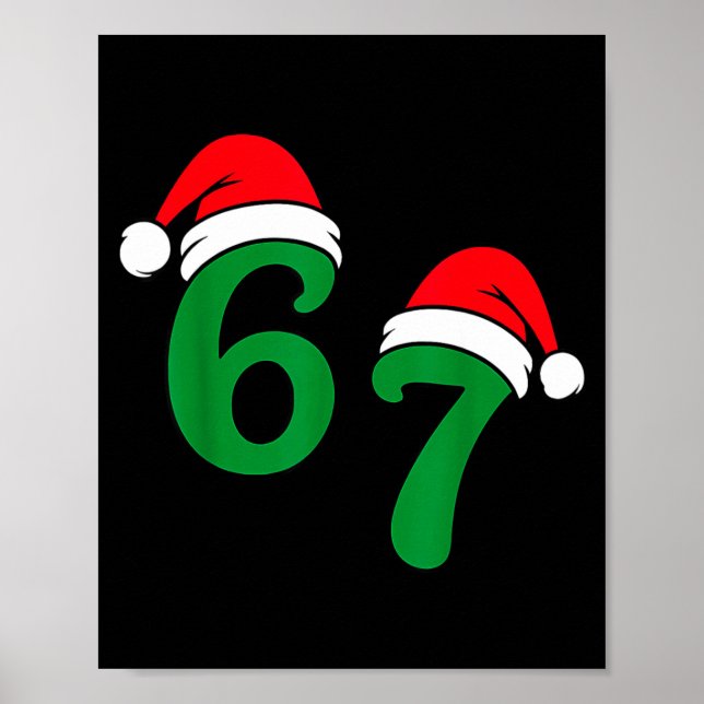 Póster 67 Christmas 6 7 Meme Pajamas Holiday Gen Alpha Sl (Frente)