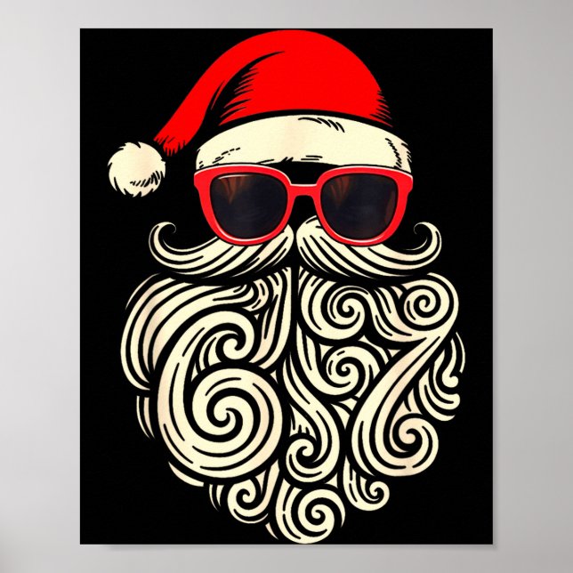 Póster 67 Christmas 6 7 Santa Six Seven Meme Christmas Bo (Frente)