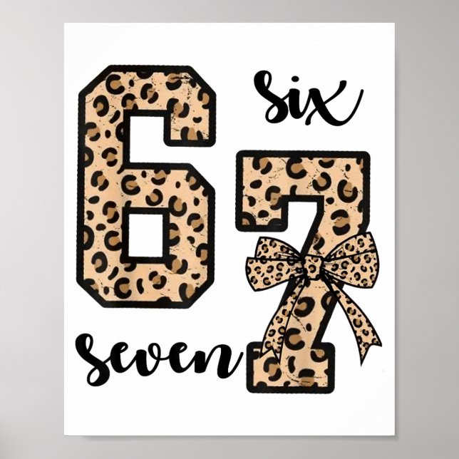 Póster 67 Christmas 6 7 Six Seven Meme 67 Leopard Cheetah (Frente)