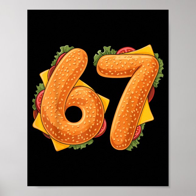 Póster 67 Christmas Burger Shirt 6 7 Meme Funny 67 Hambur (Frente)