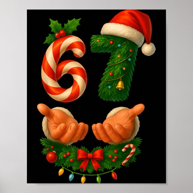 Póster 67 Christmas Funny 6 7 Meme Holiday Gen Alpha Slan (Frente)