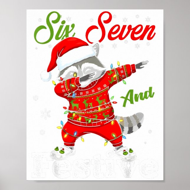 Póster 67 Christmas Funny Six Seven Bruh Meme Brainrot Sa (Frente)