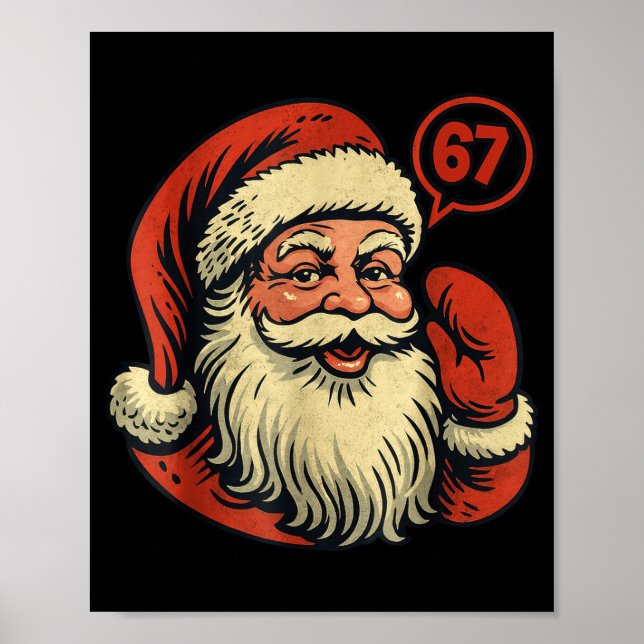 Póster 67 Christmas Funny Six Seven Meme 6_7 Shirt Santa  (Frente)