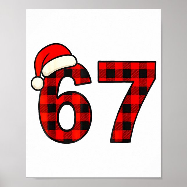 Póster 67 Christmas Funny Six Seven Meme Brainrot Plaid S (Frente)