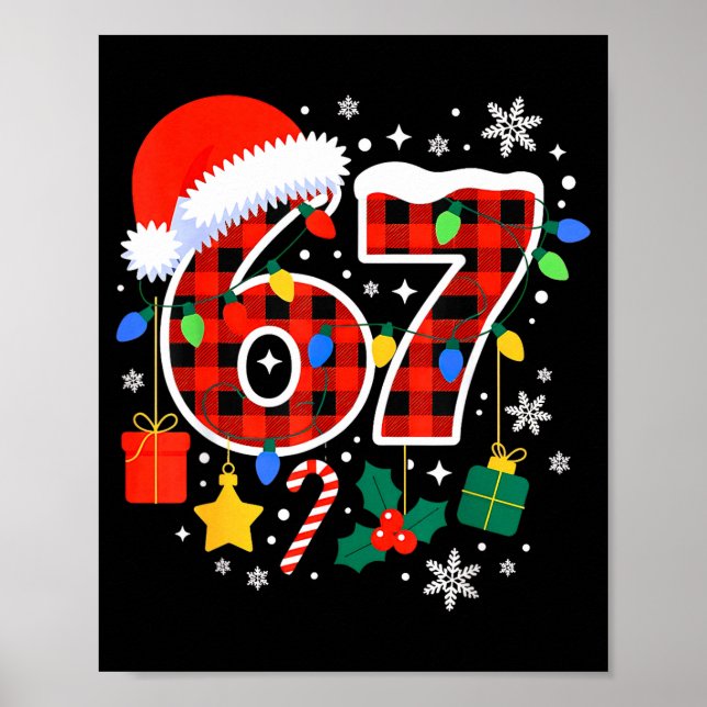 Póster 67 Christmas Red Plaid 6 7 Six Seven Boys  (Frente)