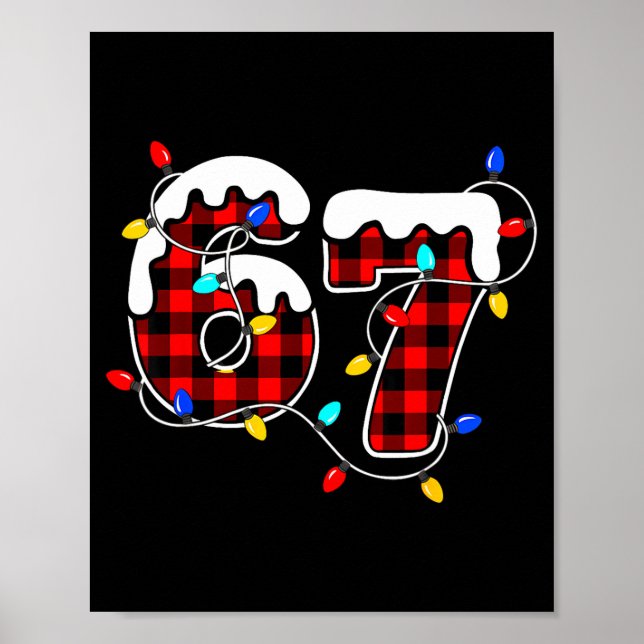 Póster 67 Christmas Red Plaid 6 7 Six Seven Boys Christma (Frente)