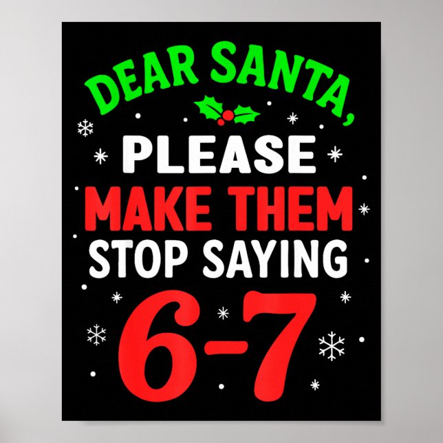 Póster 67 Christmas Shirt 6-7 6 7 Shirt Funny Parents Men (Frente)