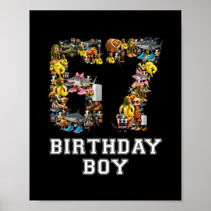 Póster 67 Cumpleaños Chico Italiano Brainrot Meme