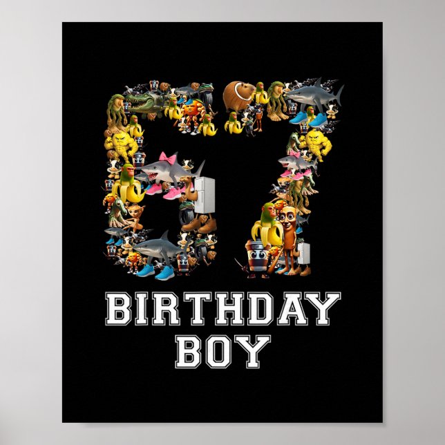 Póster 67 Cumpleaños Chico Italiano Brainrot Meme  (Frente)
