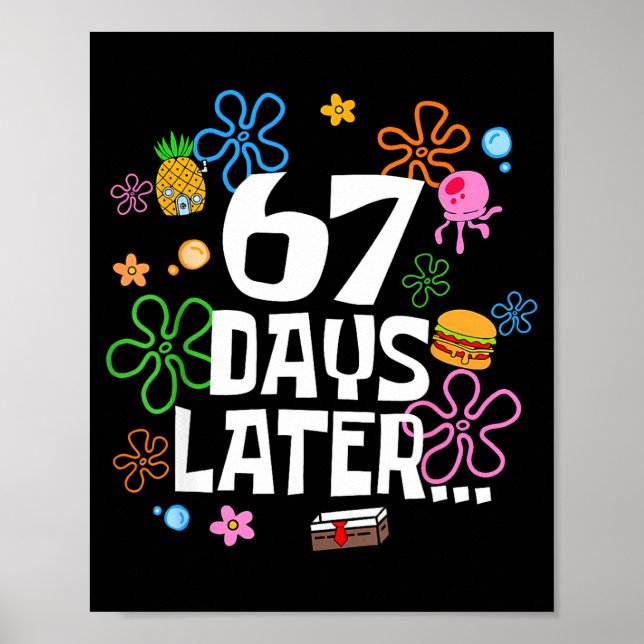 Póster 67 Days Later Happy 100 Days Of School Student Tea (Frente)