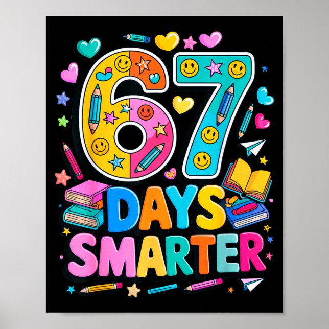 Póster 67 Days Of School Funny Meme Teacher Student  (Frente)