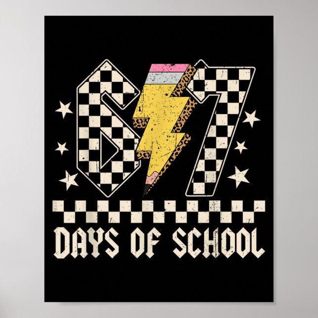 Póster 67 Days Of School Meme Slang Abcd Rock Boys Girls  (Frente)