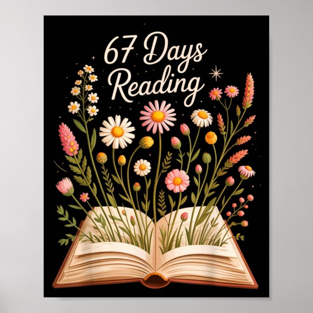 Póster 67 Days Of School Reading Books Teacher 67th Day O (Frente)