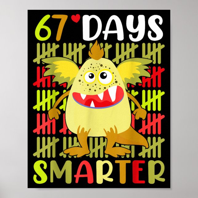 Póster 67 Days Smarter Little Monster 67th Day School Gir (Frente)