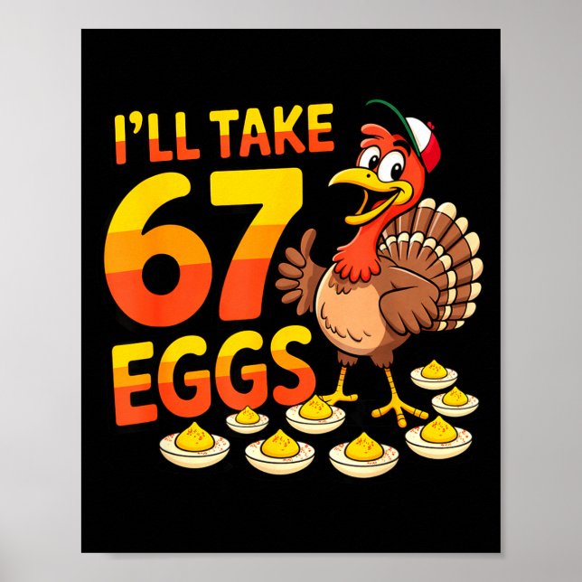 Póster 67 Deviled Eggs Lovers Thanksgiving Turkey 67 Funn (Frente)