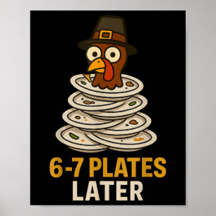 Póster 67 Día de Acción de Gracias Pavo Divertido 6-7 Mem