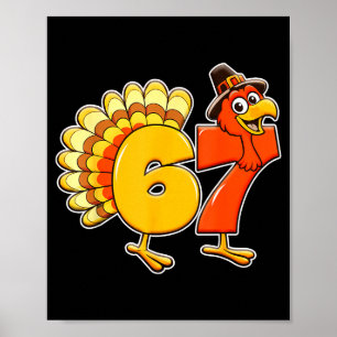 Póster 67 Día de Acción de Gracias Pavo Divertido Día de