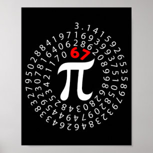 Póster 67 día seis siete meme símbolo profesor de matemát